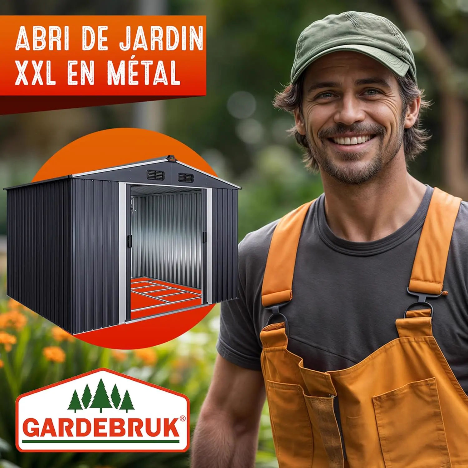 Abri de jardin en métal en métal anthracite 5m² vue 7