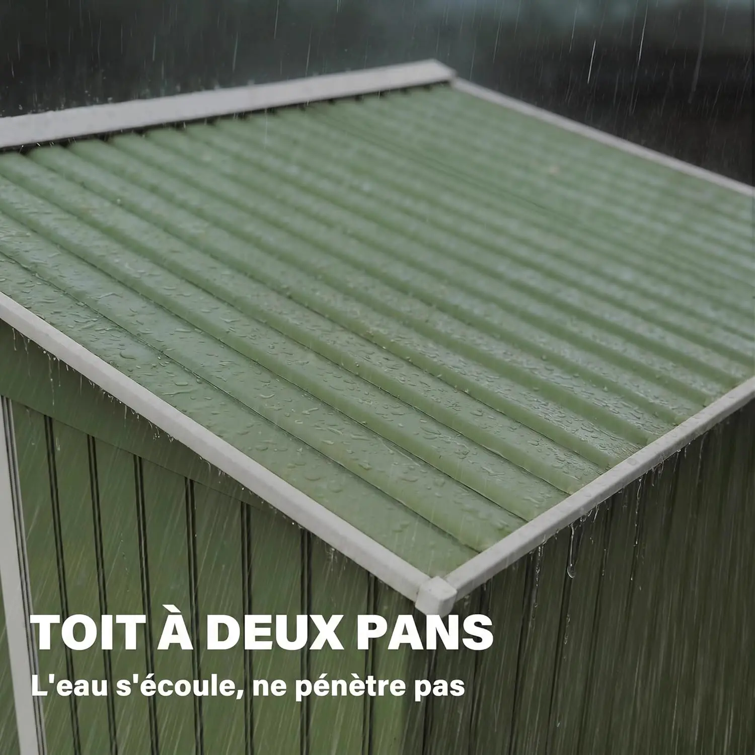 Abri de jardin en métal en acier vert 5,4 m² vue 7