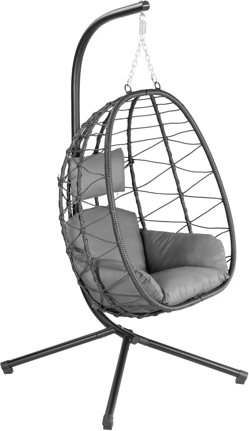 Fauteuils suspendus en acier anthracite 56 x 108 cm vue 1