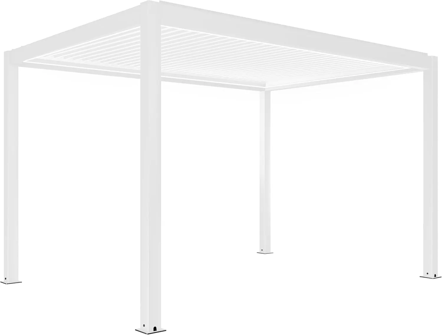 Pergola en aluminium blanc 12m² autoportée motorisée vue 3