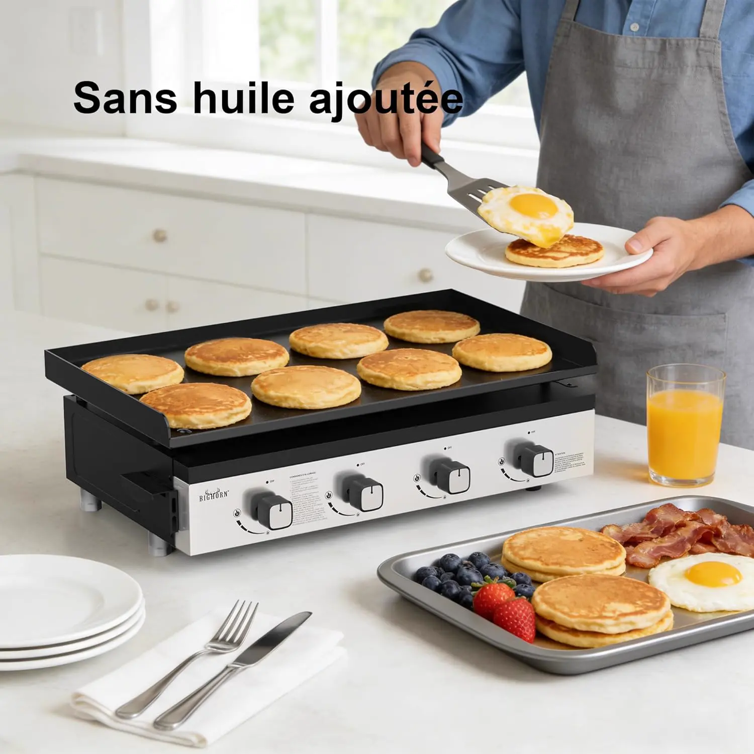 Plancha en acier noir vue 9