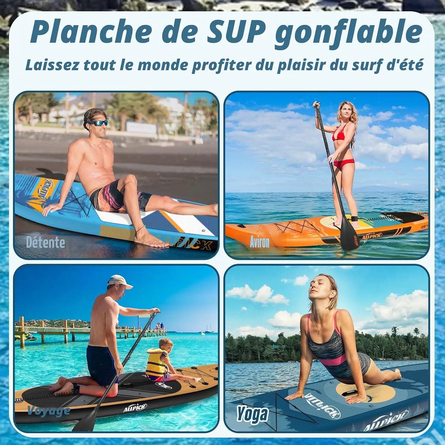 Paddle gonflable ALLPICK Paddle Gonflable, Kit de Padelsurf de… vue 7