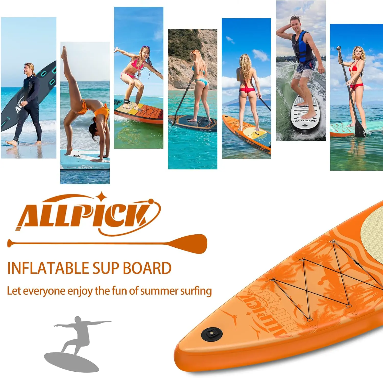 Paddle gonflable orange vue 7