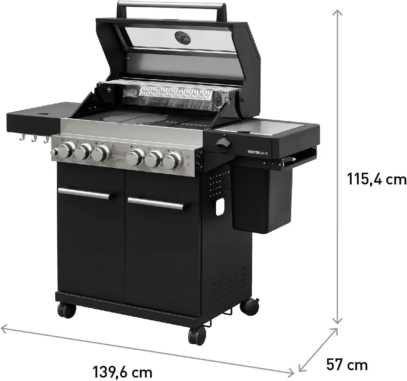 Barbecue à gaz en acier 57 x 139,6 vue 6