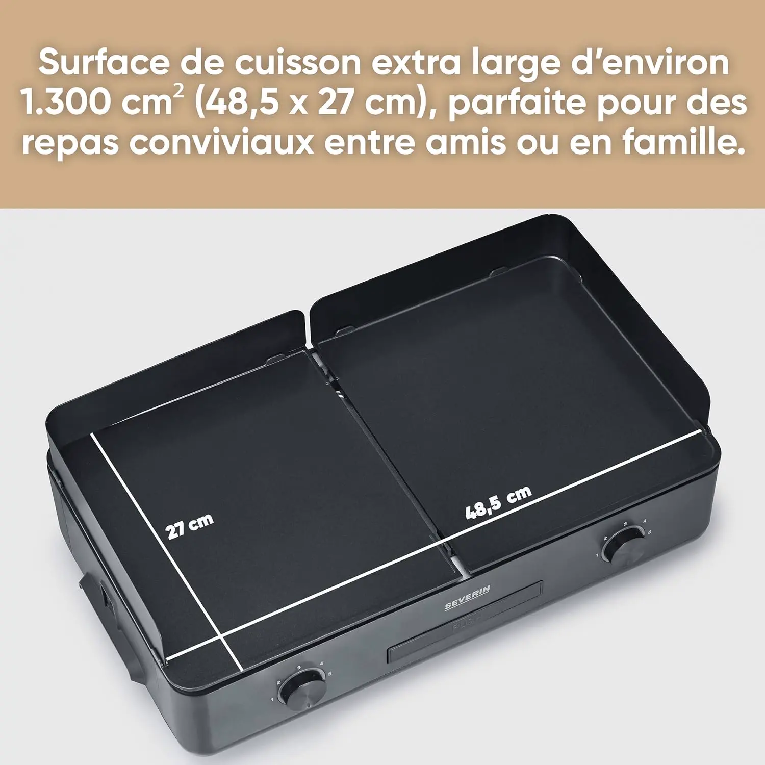 Plancha noir 48 x 27 cm vue 4