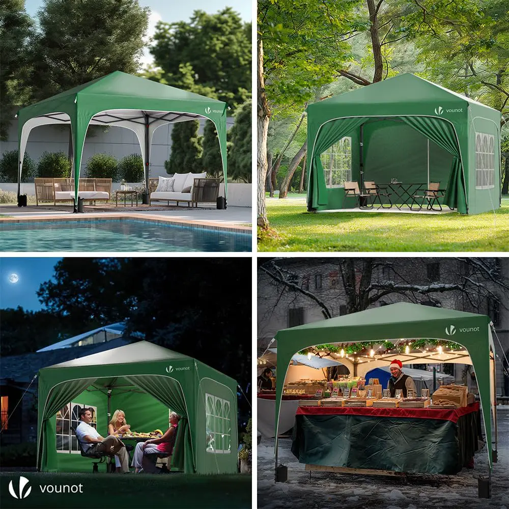 Tonnelle en acier sable 3x3m vue 4