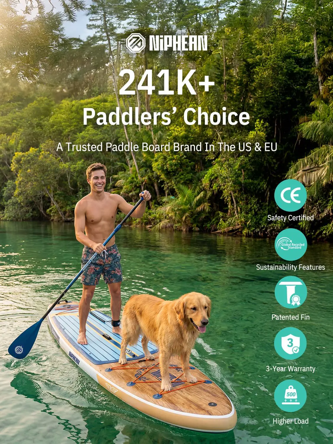 Paddle gonflable 2 places 83X15cm vue 2