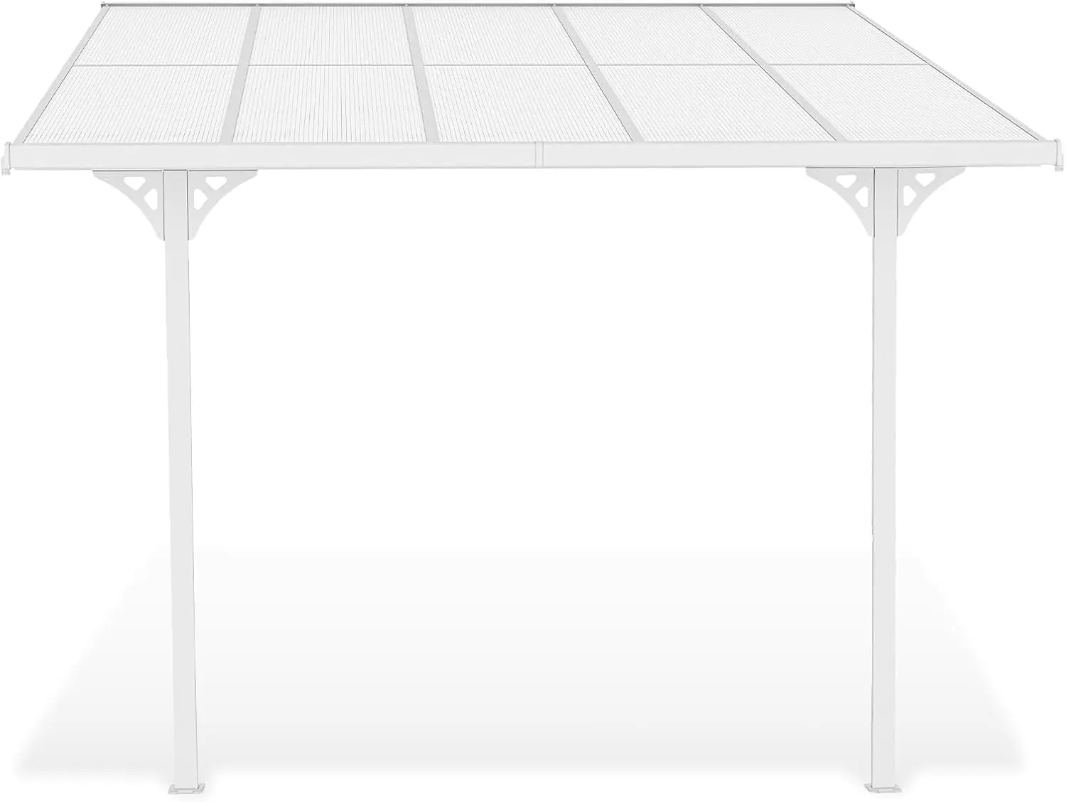 Pergola en aluminium blanc 9m² adossée vue 4