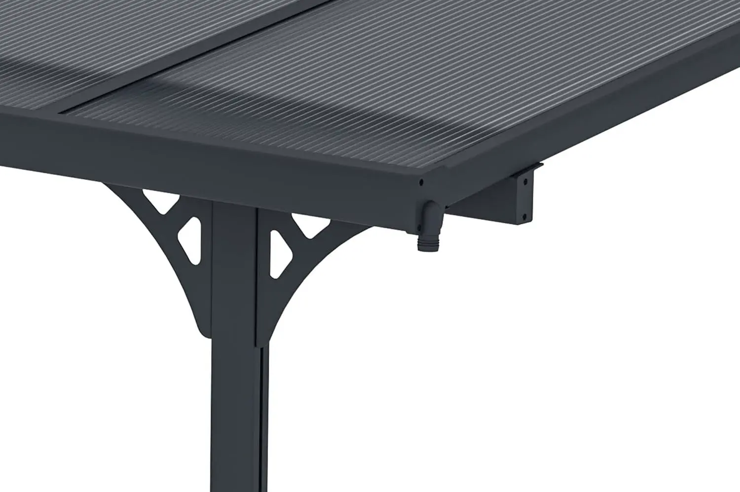 Pergola en aluminium gris 15 m² adossée vue 8