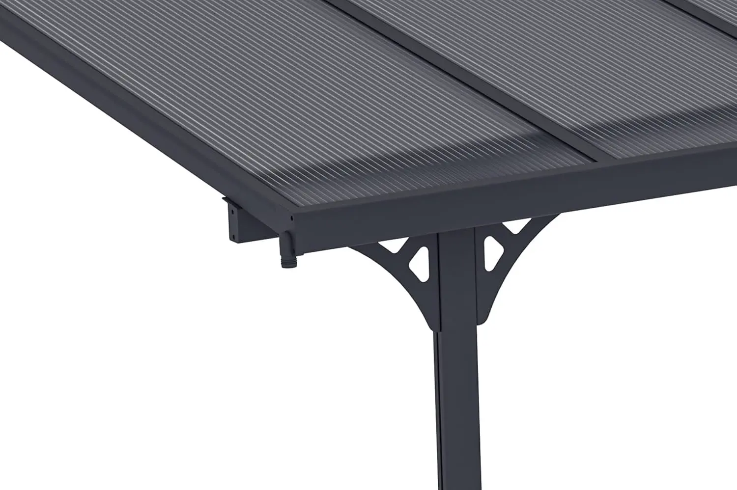 Pergola en aluminium gris 15 m² adossée vue 7