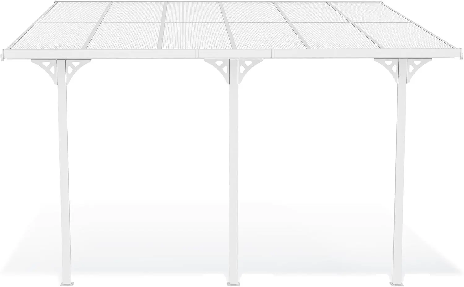 Pergola en aluminium blanc 12m² adossée vue 4