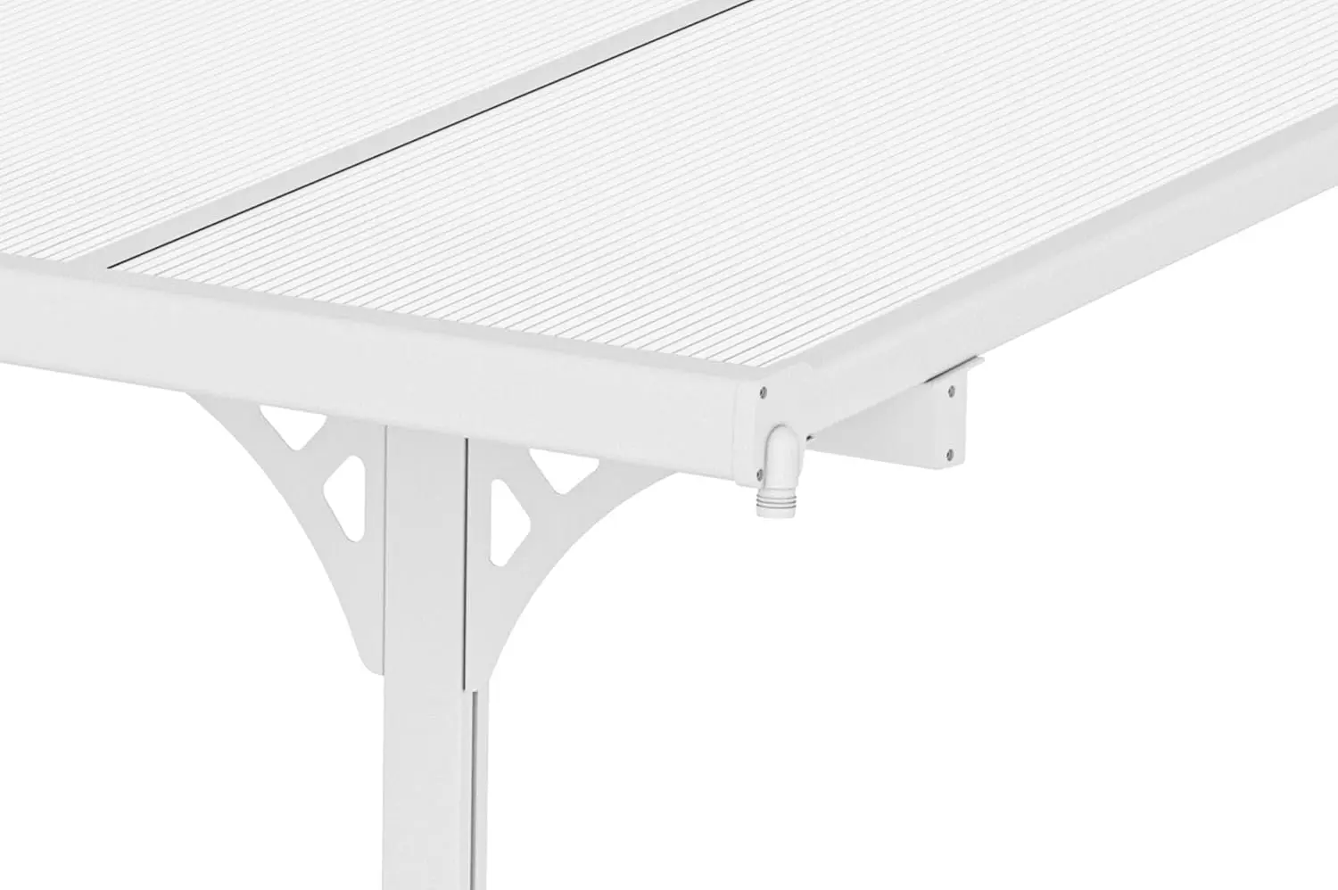 Pergola en aluminium blanc 12m² adossée vue 6
