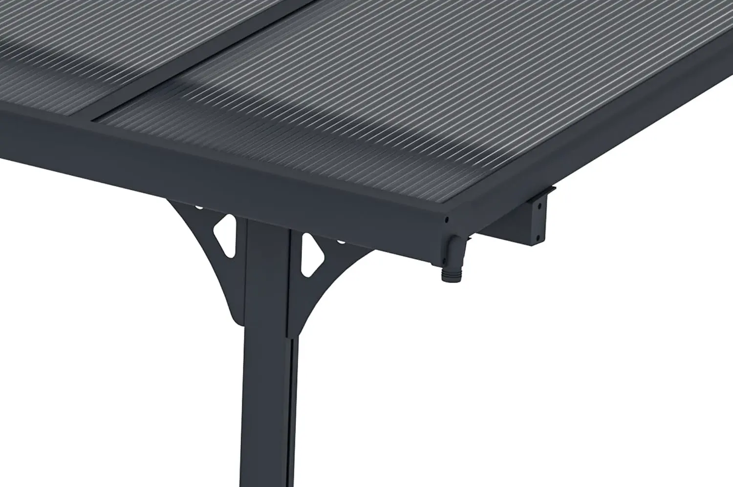 Pergola en aluminium gris 15 m² adossée vue 7