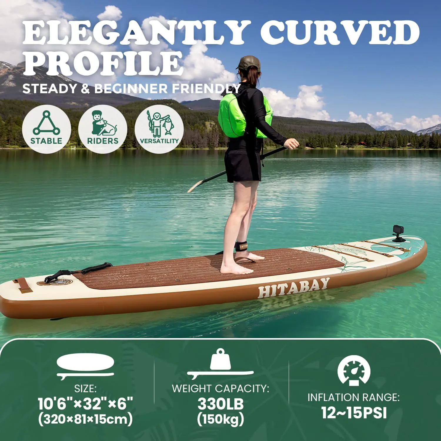 Paddle gonflable en bois vue 2