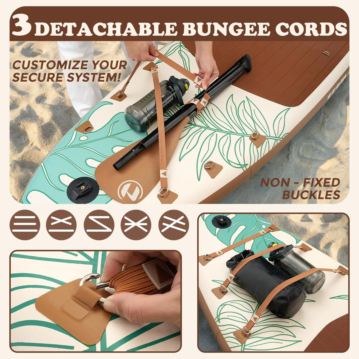 Paddle gonflable en bois vue 3