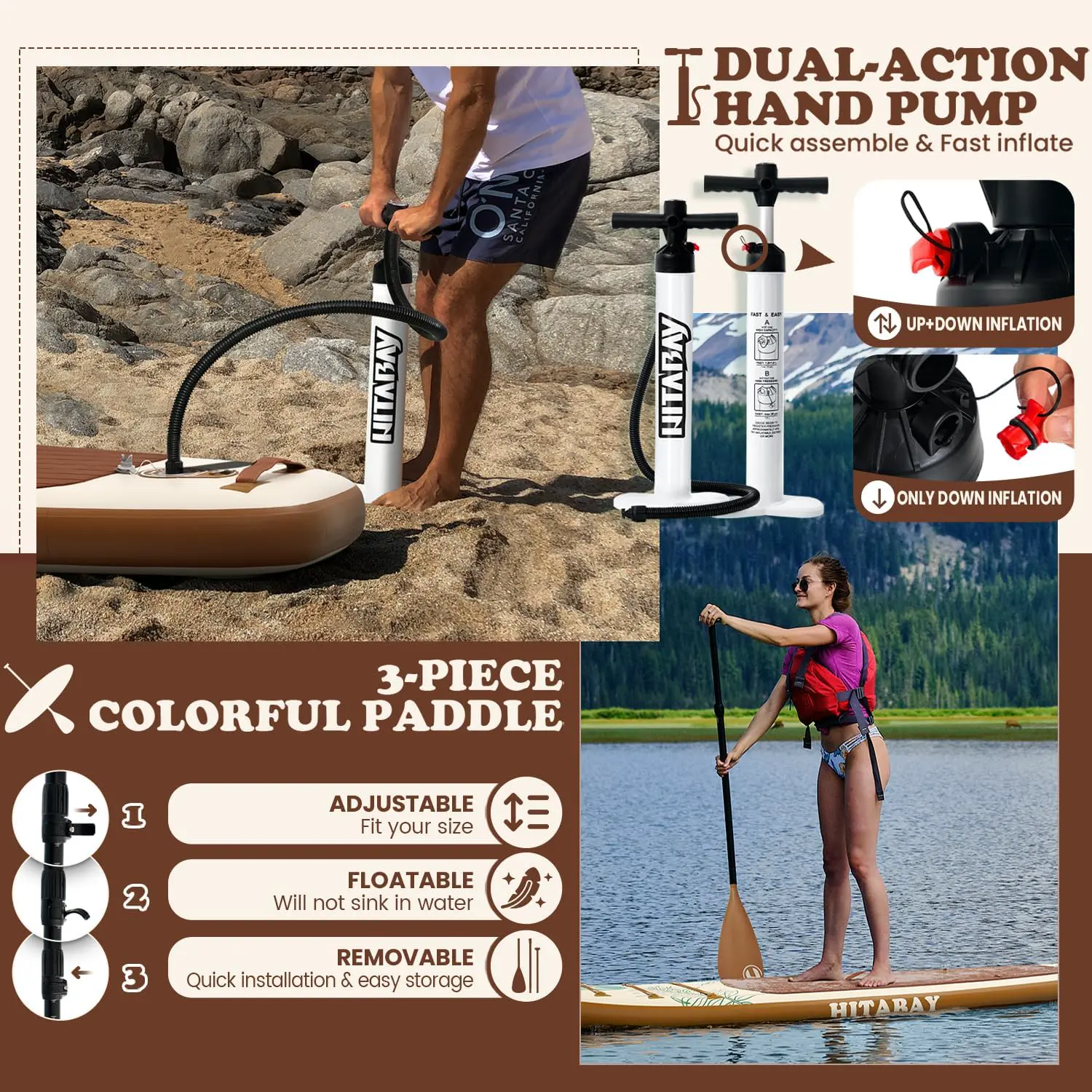 Paddle gonflable en bois vue 6