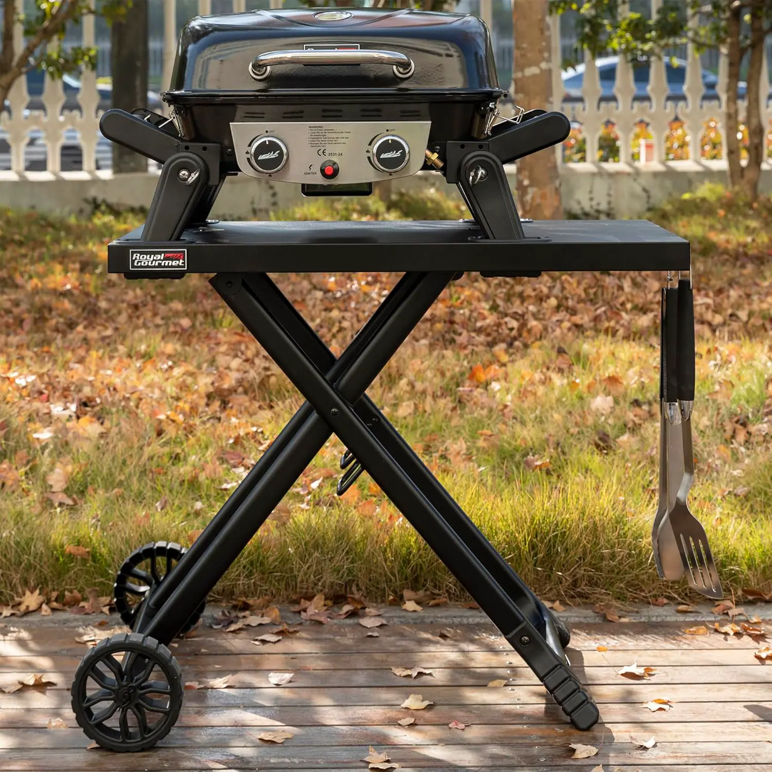 Barbecue à gaz en métal noir 58 x 67,6 cm vue 7