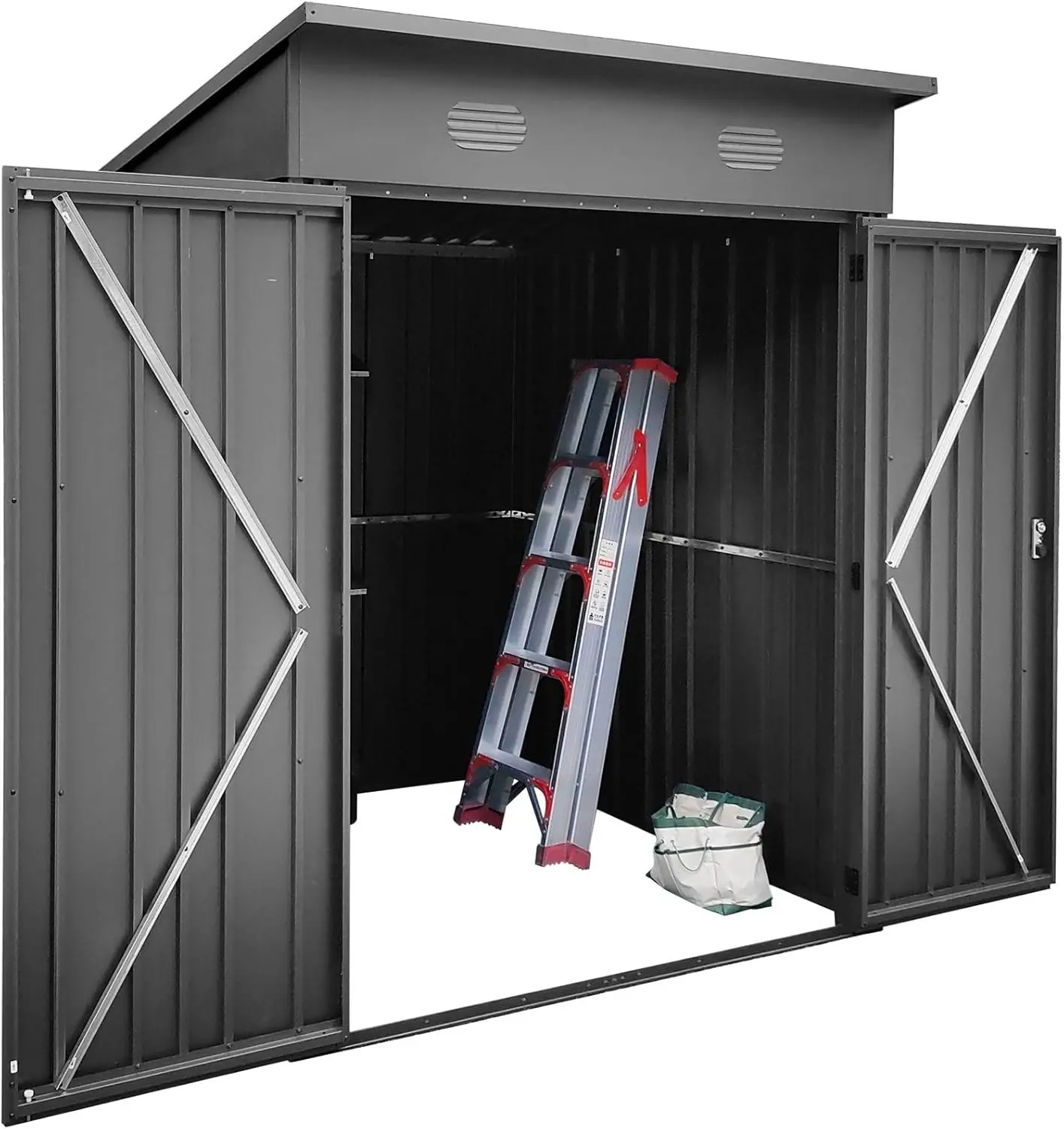 Abri de jardin en métal en métal anthracite vue 6