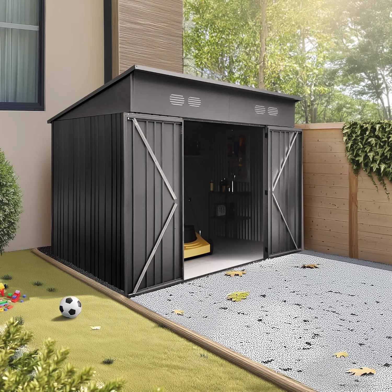 Abri de jardin en métal en métal 5,66 m² vue 4