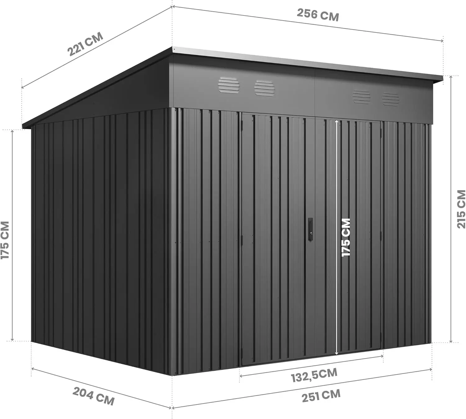 Abri de jardin en métal en métal 5,66 m² vue 5