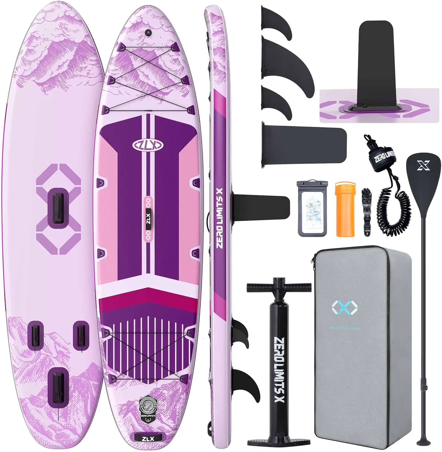 ZLX Paddle Gonflable 350 x 89 cm Extra Large Sup | Planche Stable