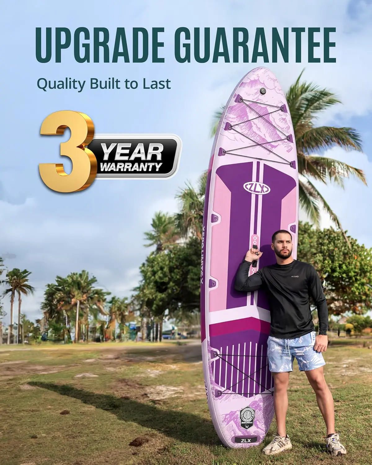 Paddle gonflable en aluminium 350 x 89 cm vue 3