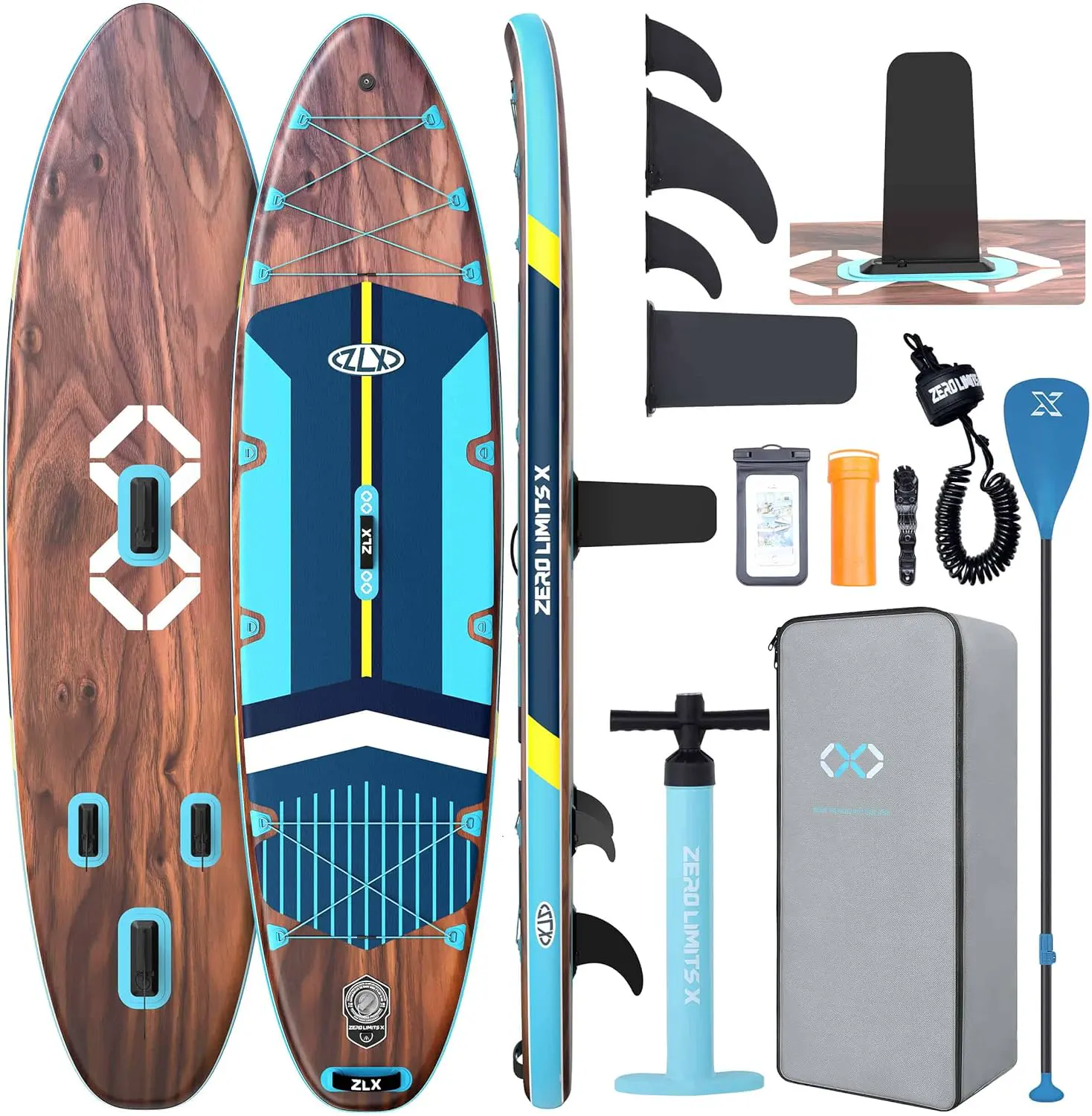 ZLX Paddle Gonflable 350 x 89 cm Extra Large Sup | Planche Stable