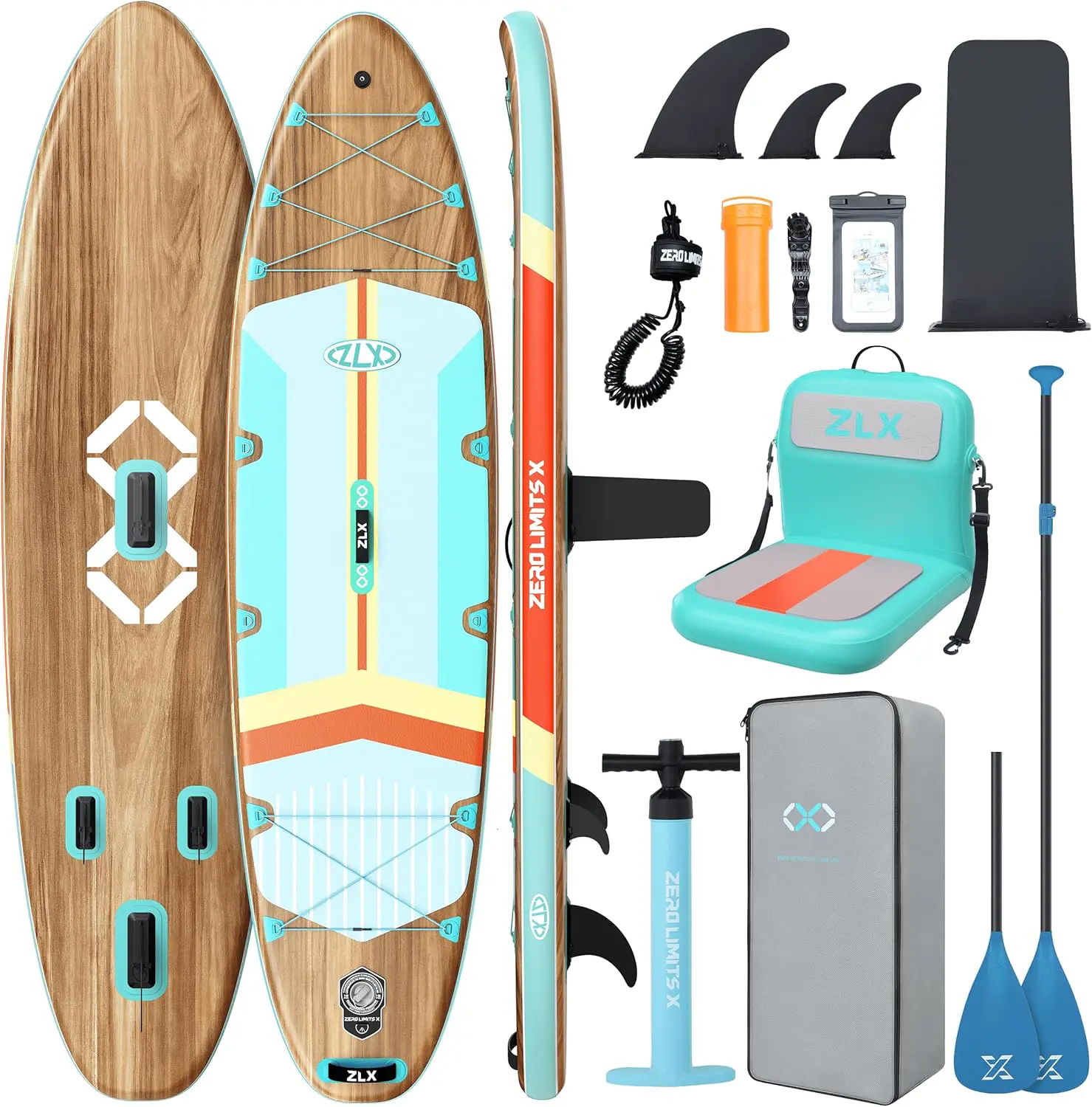 ZLX Paddle Gonflable 350 x 89 cm Extra Large Sup | Planche Stable