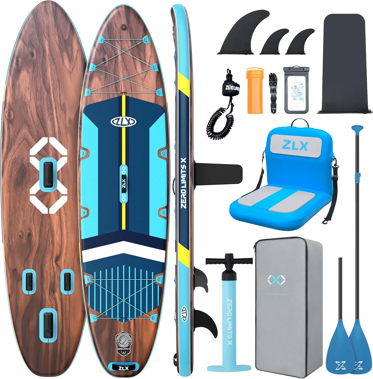 ZLX Paddle Gonflable 350 x 89 cm Extra Large Sup | Planche Stable
