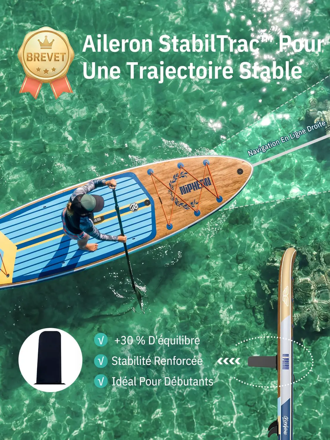 Paddle gonflable 2 places 83X15cm vue 4