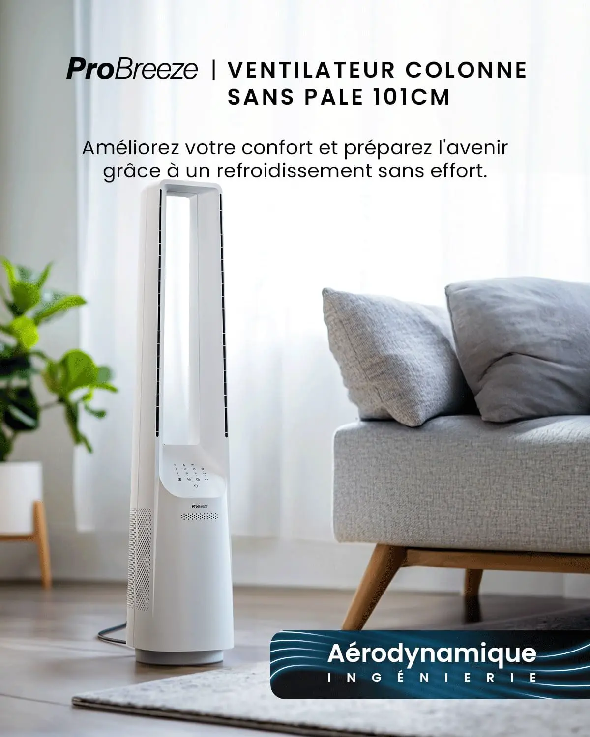 Ventilateur blanc vue 2