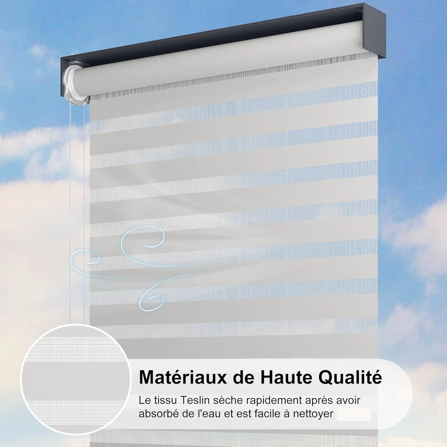 Pergola en aluminium gris 4,8 x 3 m vue 4