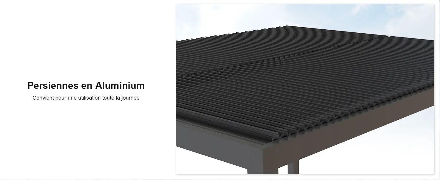 Pergola en aluminium gris 4,8 x 3 m — contenu détaillé 6
