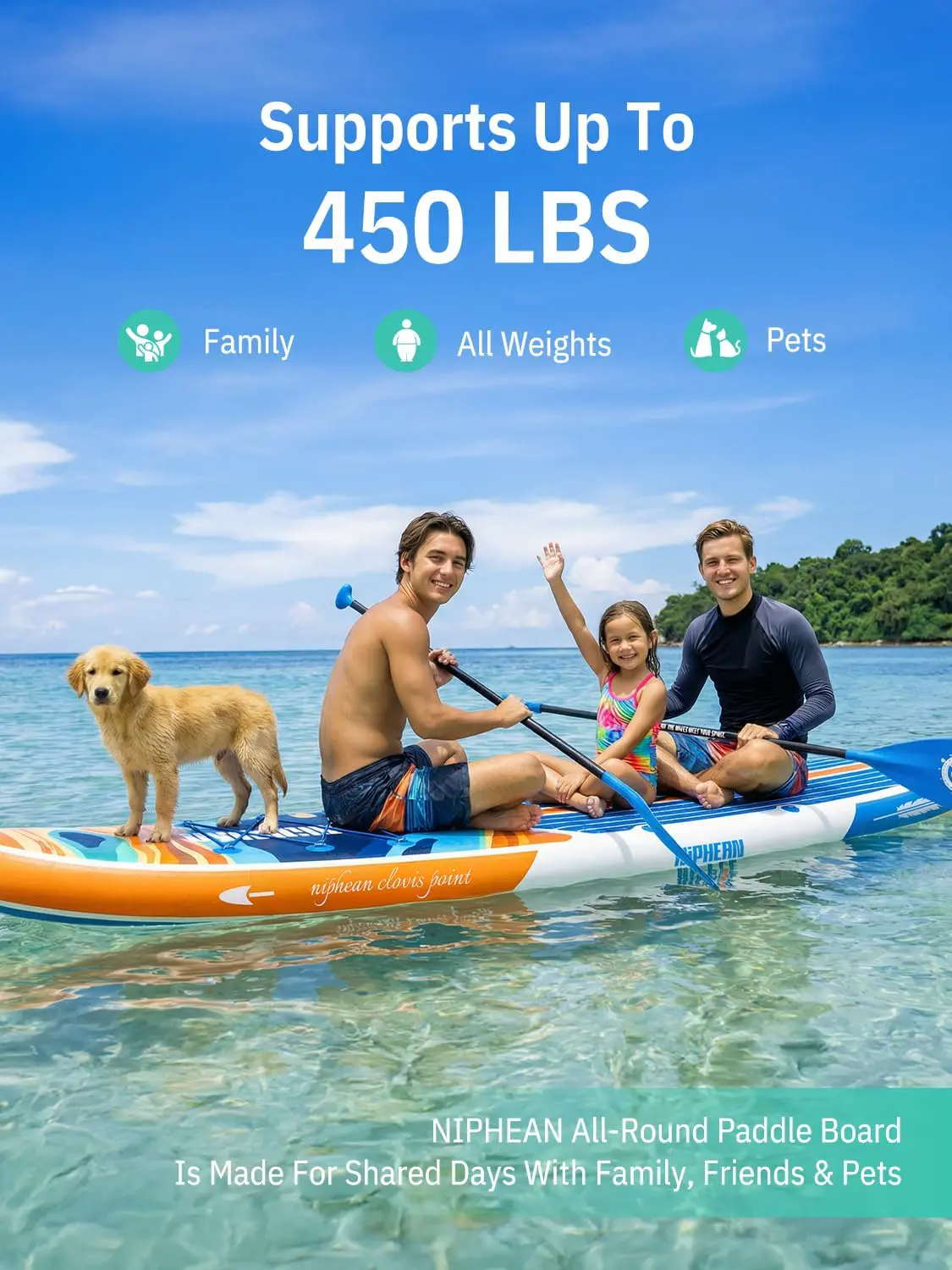 Paddle gonflable bleu vue 3