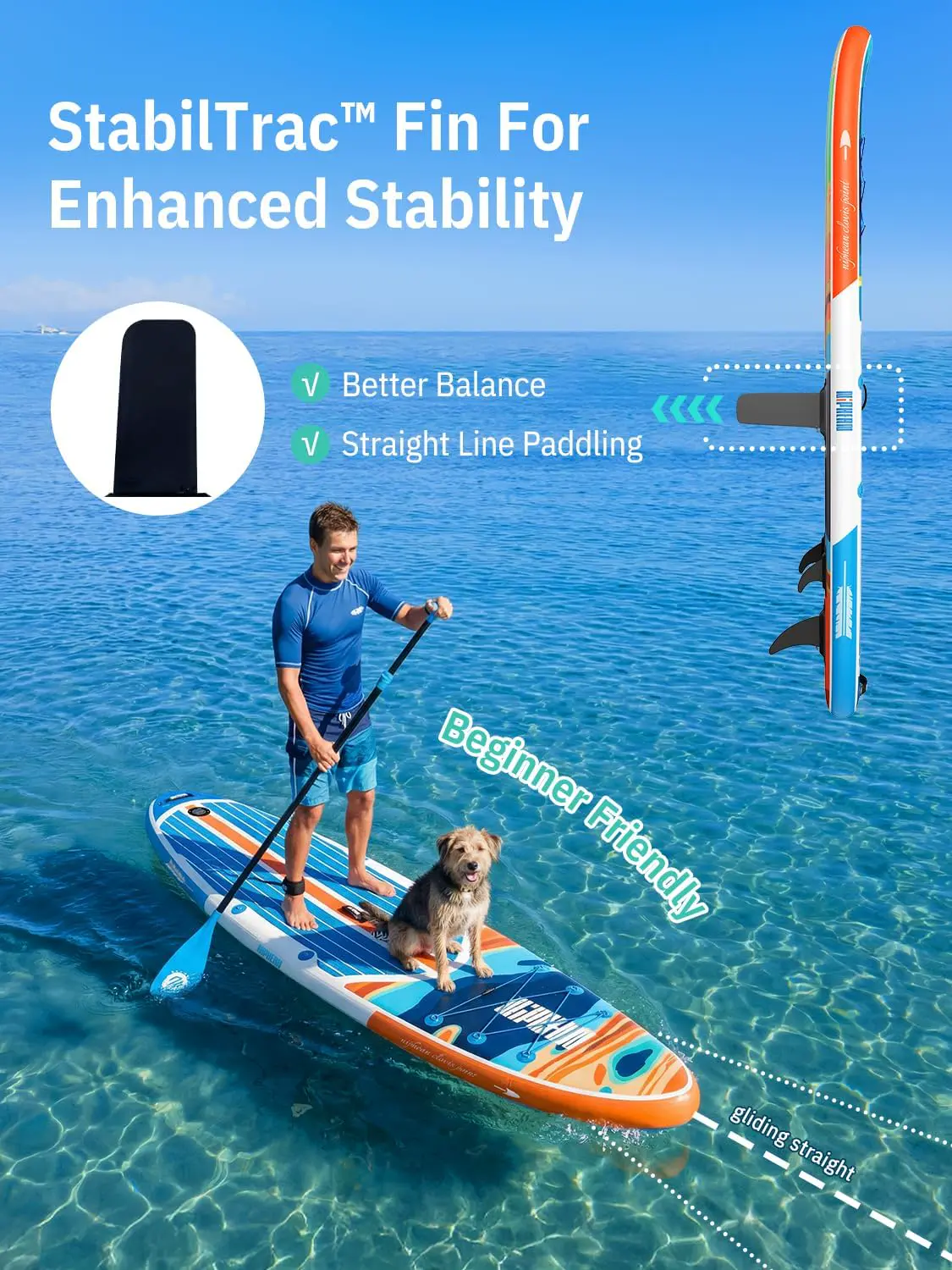 Paddle gonflable bleu vue 5