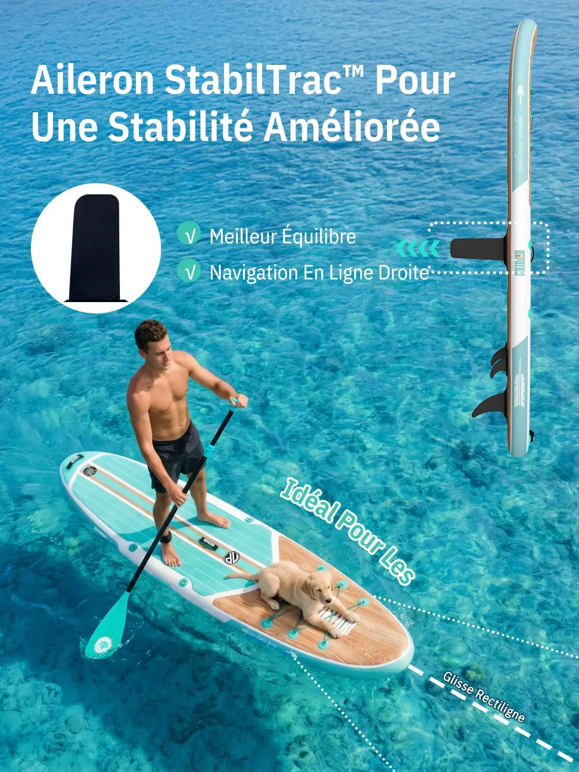Paddle gonflable beige vue 5