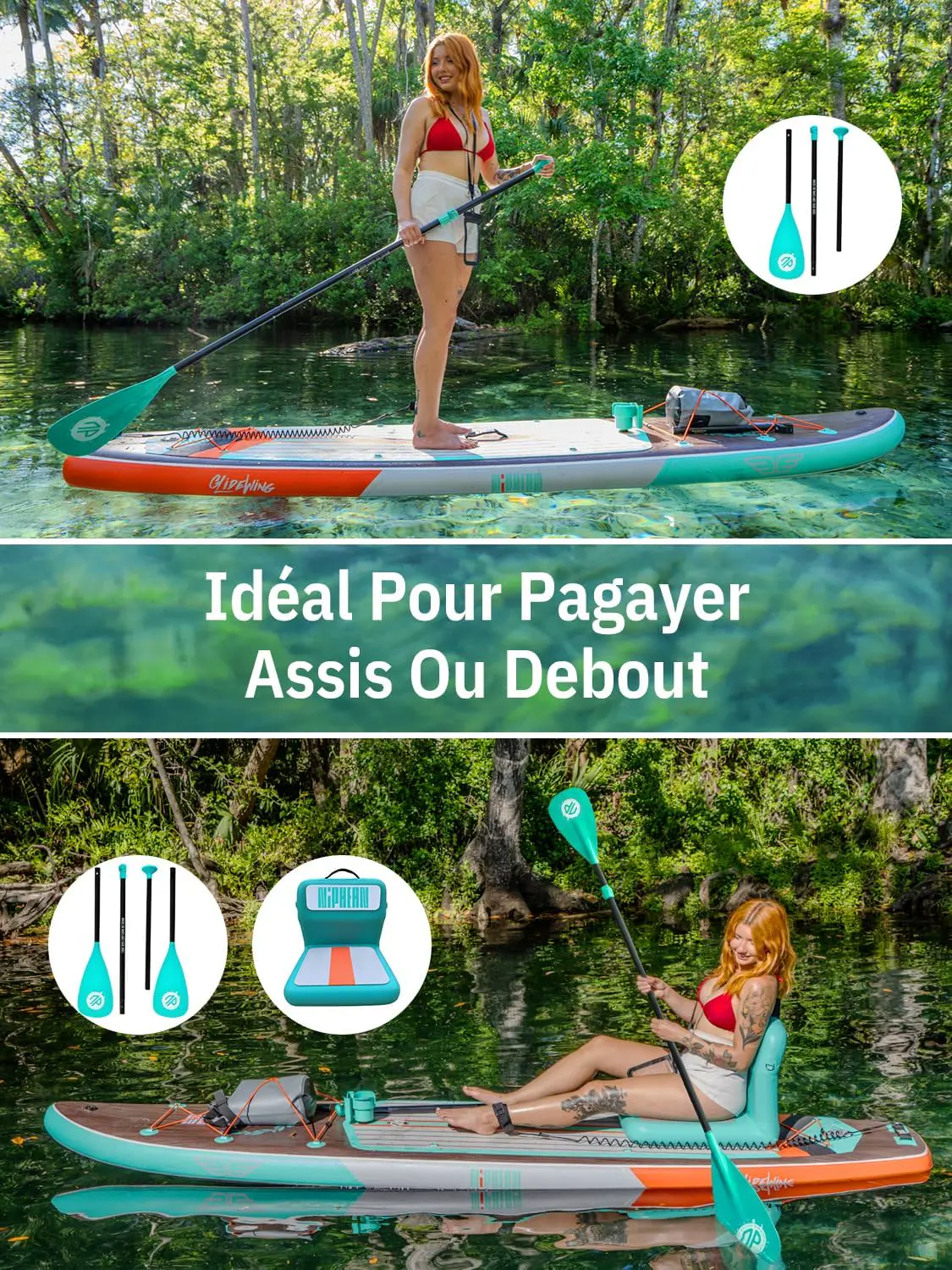 Paddle gonflable 2 places 83X15cm vue 7