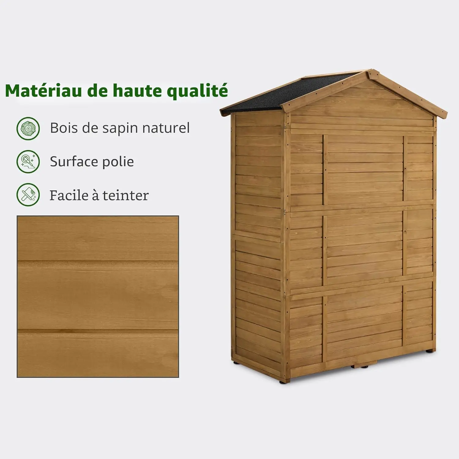 Abri de jardin en bois en bois 143 × 200 cm vue 8