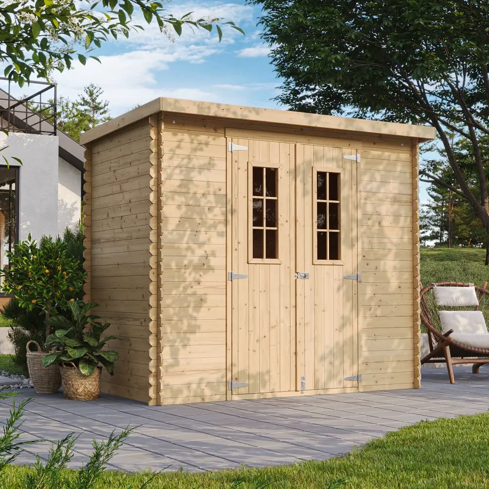 Abri de jardin en bois en bois naturel 2,63 m² vue 2
