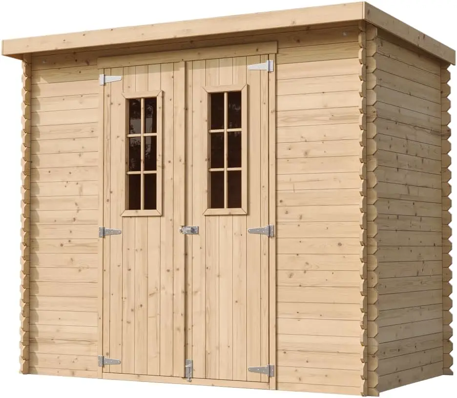 Abri de jardin en bois en bois naturel 2,63 m² vue 3