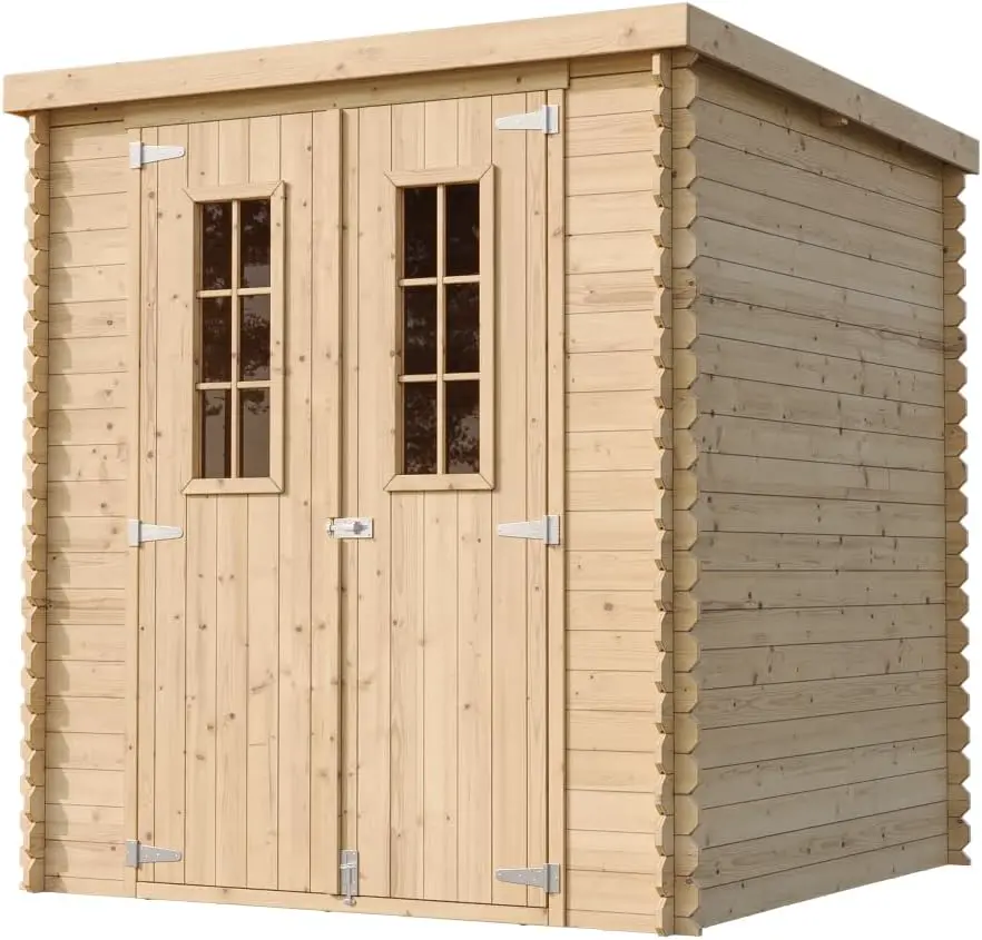 Abri de jardin en bois en bois naturel 3,53 m² vue 3