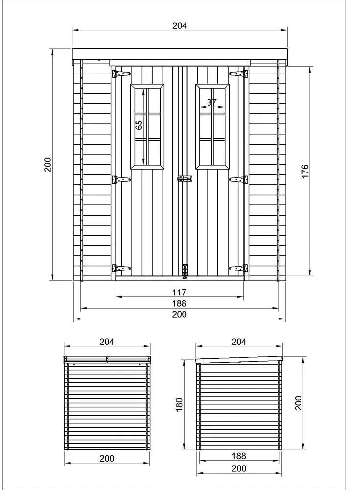 Abri de jardin en bois en bois naturel 3,53 m² vue 5