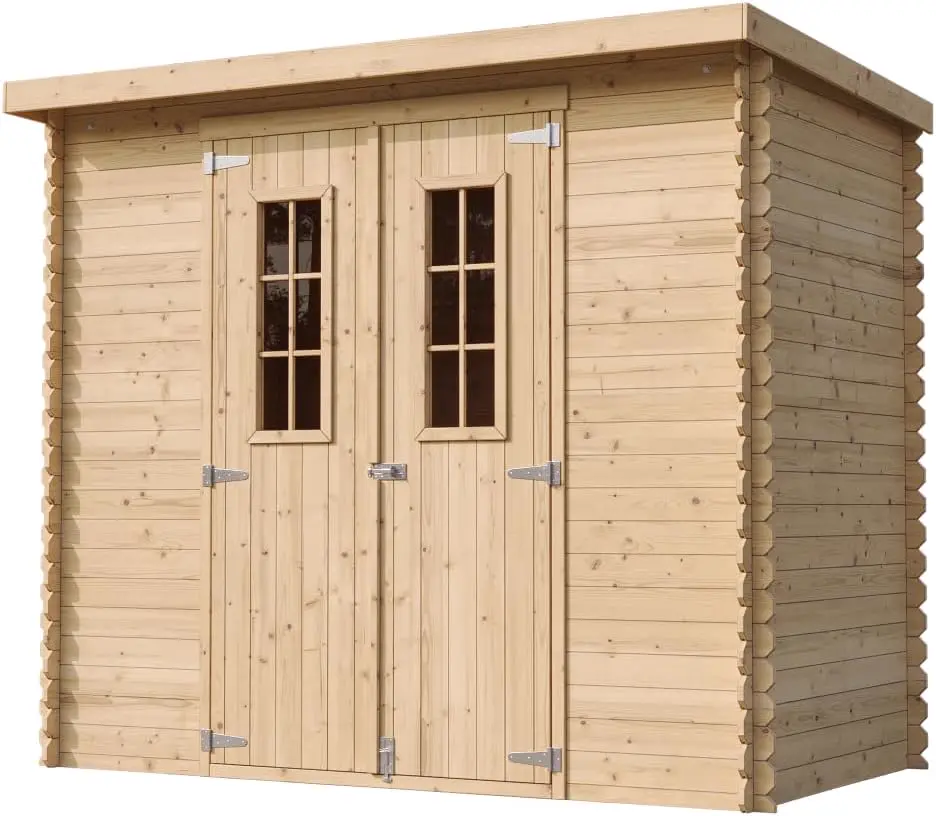 Abri de jardin en bois en bois naturel 2,63 m² vue 3