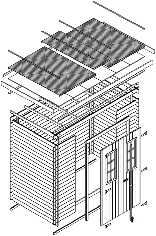 Abri de jardin en bois en bois naturel 2,63 m² vue 4
