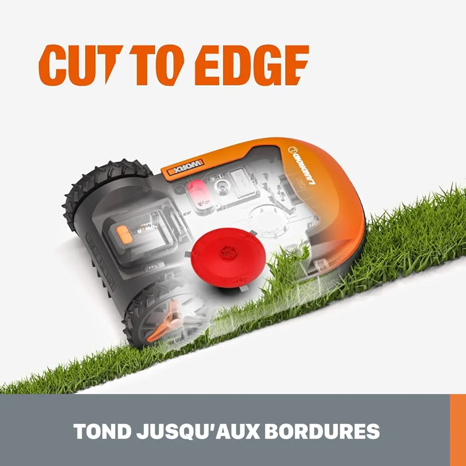 Robot tondeuse orange 300 m² vue 4
