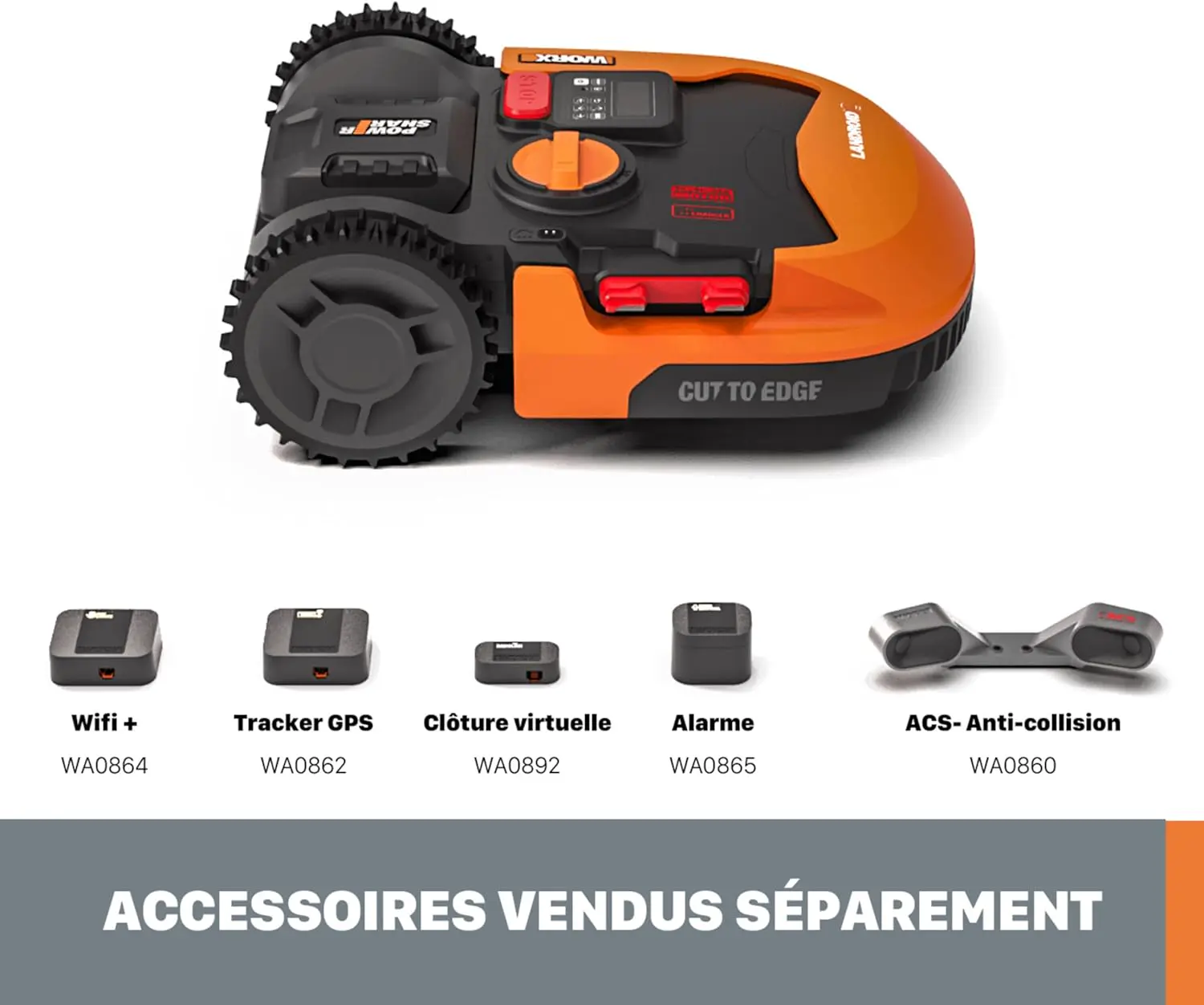 Robot tondeuse orange 300 m² vue 10