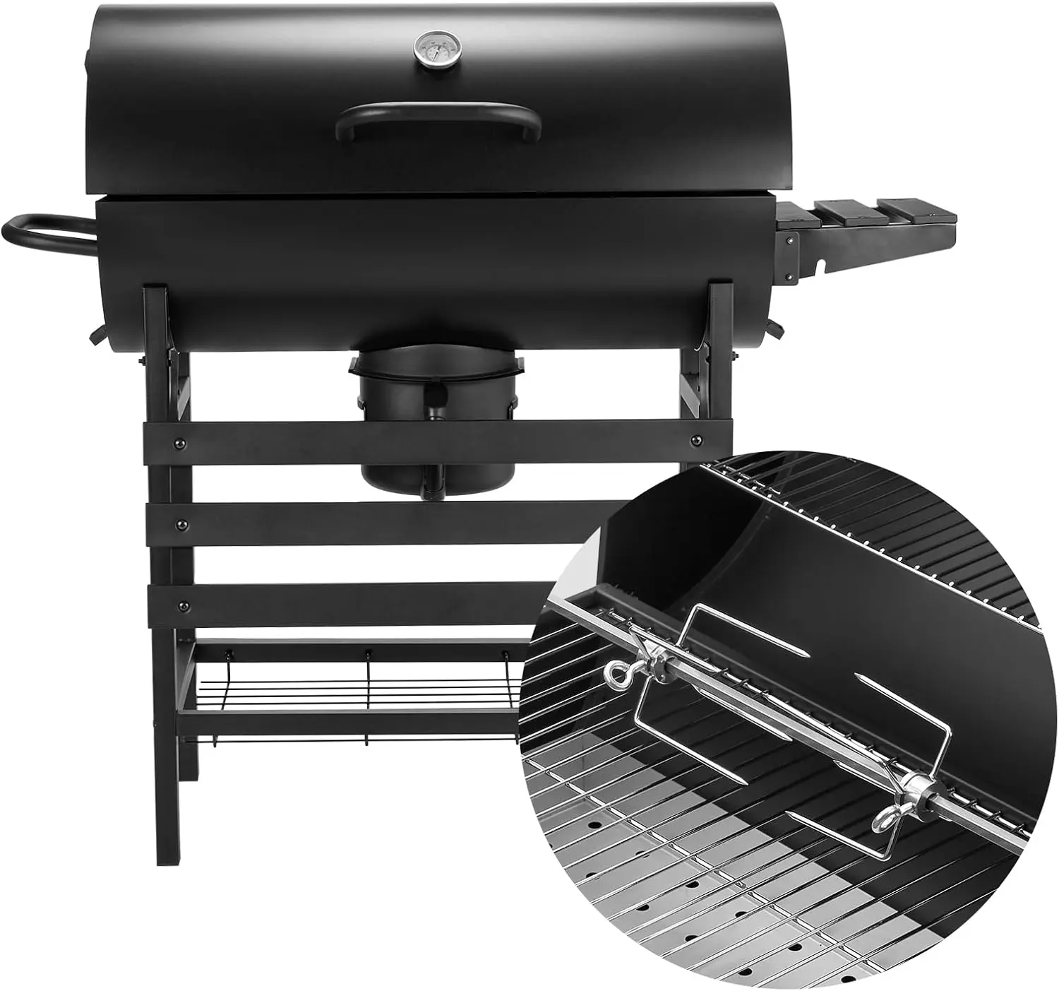 Barbecue à charbon en acier noir 85 x 118 cm vue 2