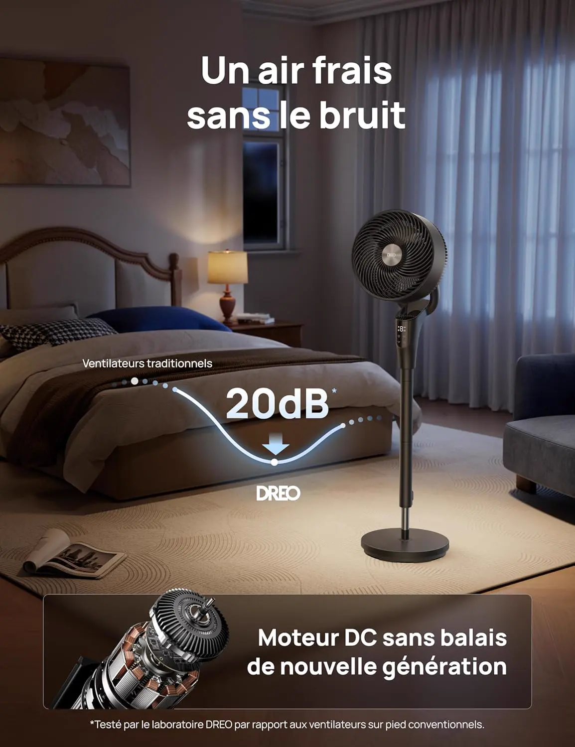 Ventilateur DREO Ventilateur sur Pied Silencieux pour Chambre… vue 4