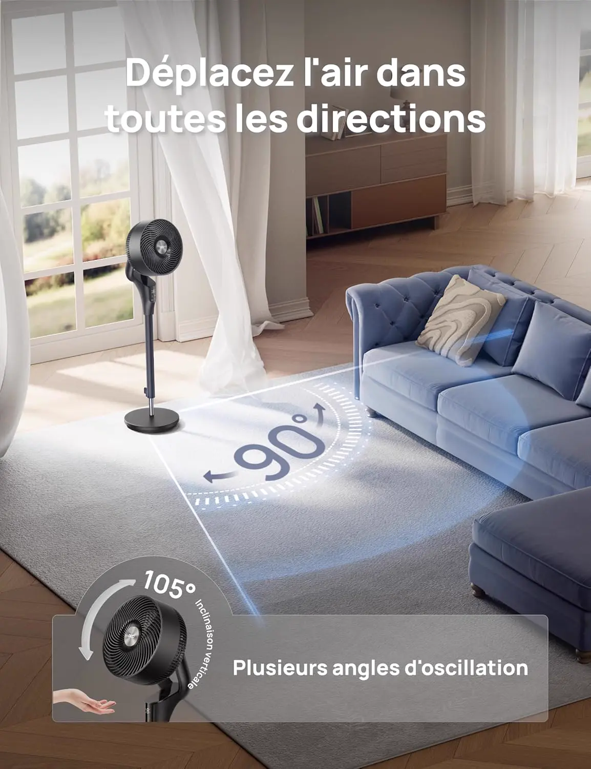 Ventilateur DREO Ventilateur sur Pied Silencieux pour Chambre… vue 5