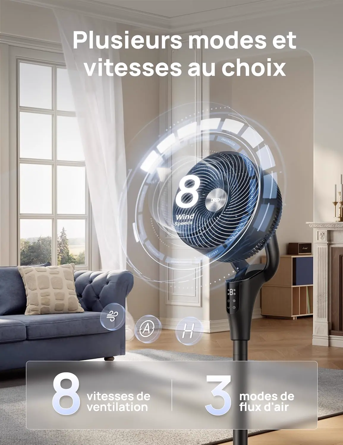 Ventilateur DREO Ventilateur sur Pied Silencieux pour Chambre… vue 6